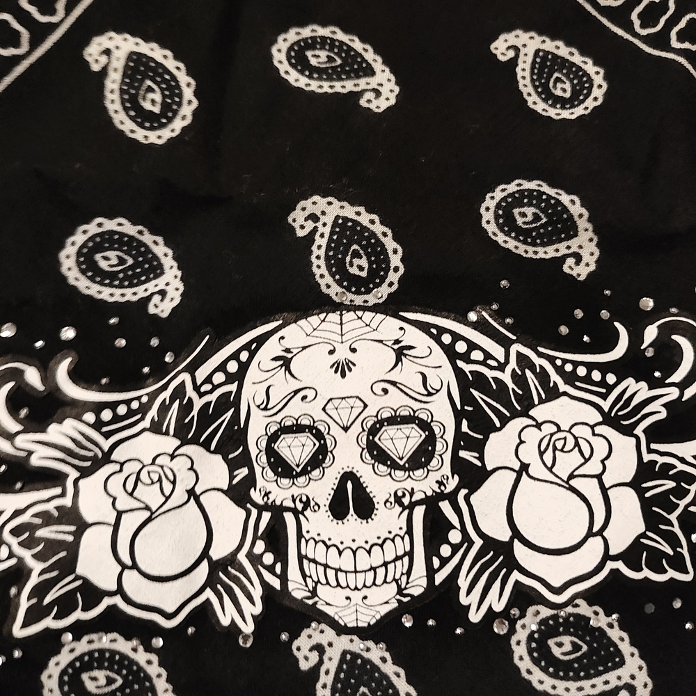 Black and White Skull Bandana